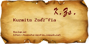 Kuzmits Zsófia névjegykártya